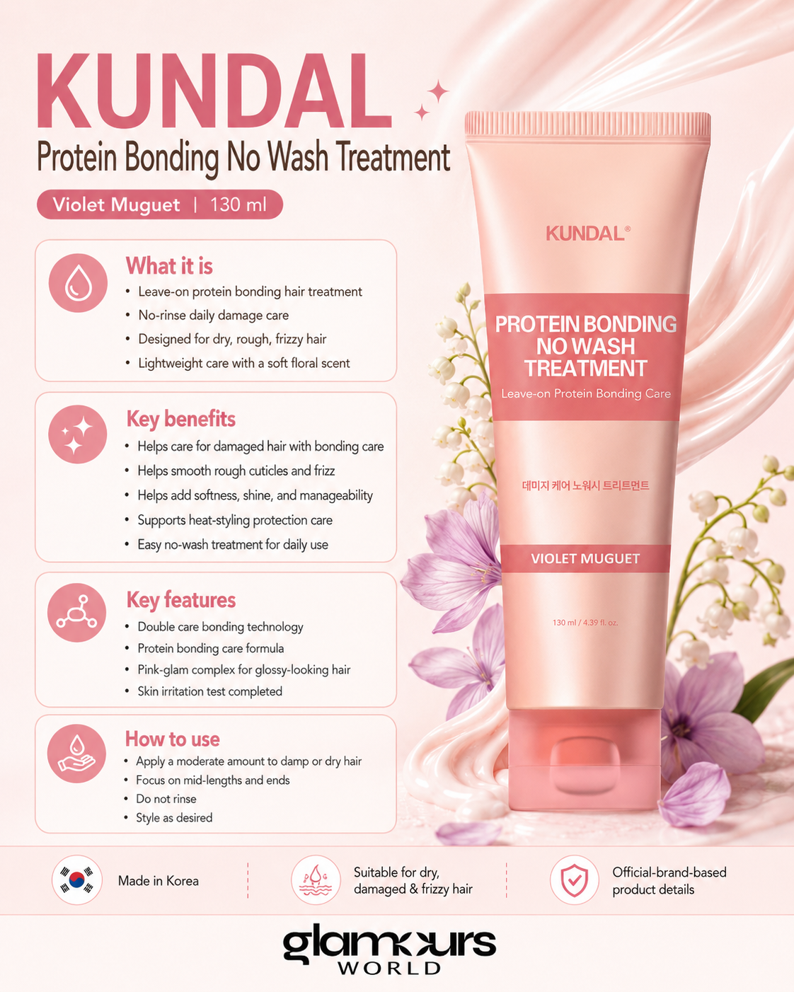 KUNDAL Protein Bonding No Wash Treatment 130ml